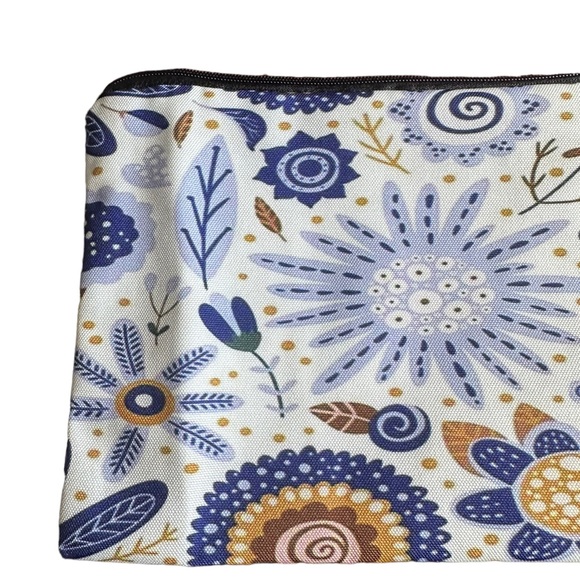 Earth Tones Floral Zip Close Cosmetic Bag - Picture 2 of 8